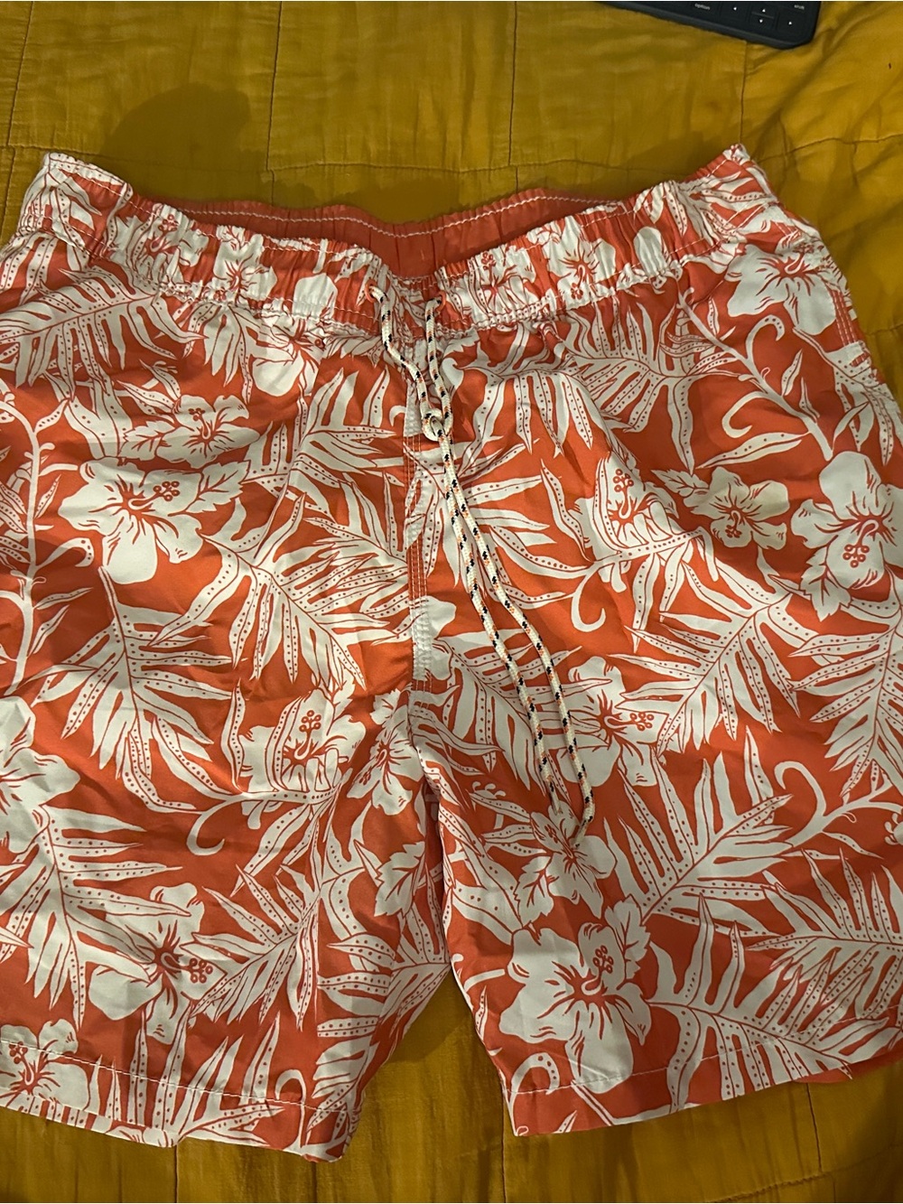 Goodfellow & Co Orange and White Floral Swim Trunks